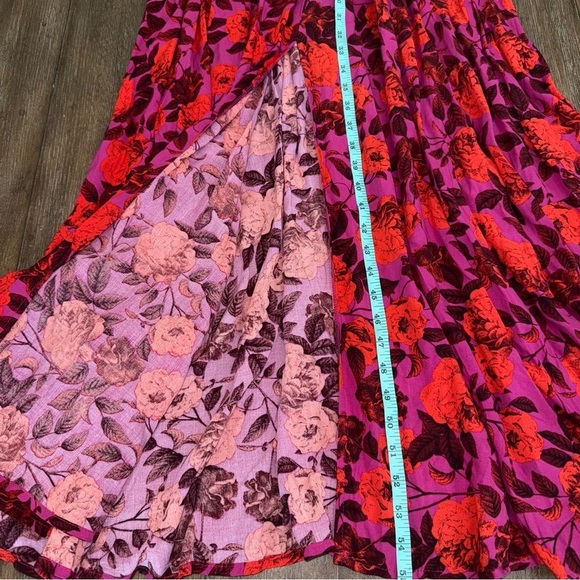 Abel The Label Halter Top Maxi Dress Women S Floral Backless Cut Out Smocked Red - Picture 6 of 10